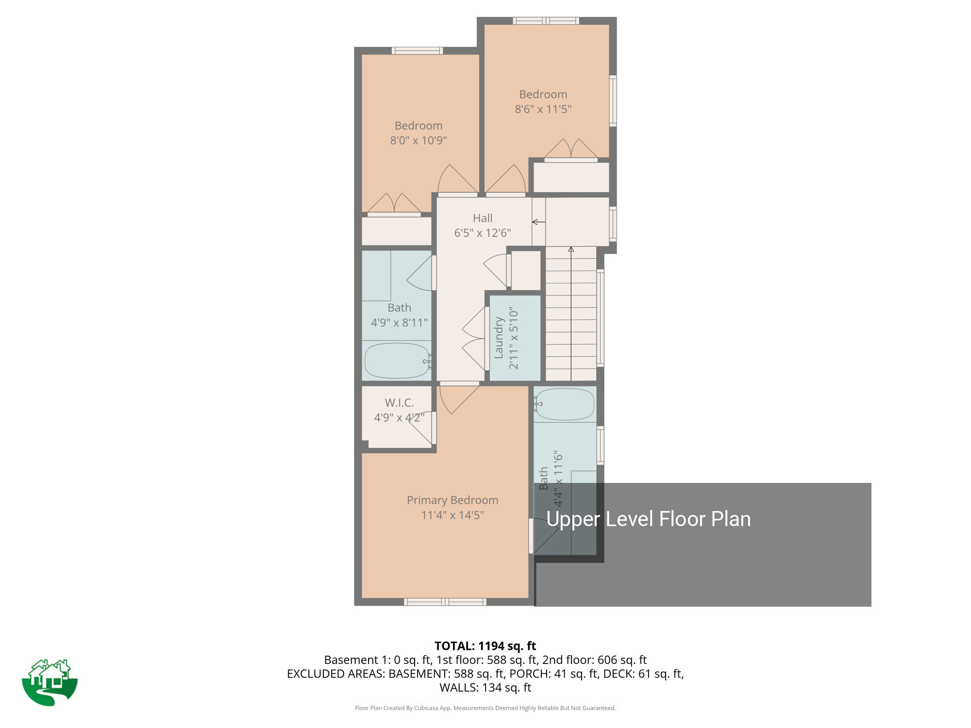 Upper Level Floor Plan Key Image
